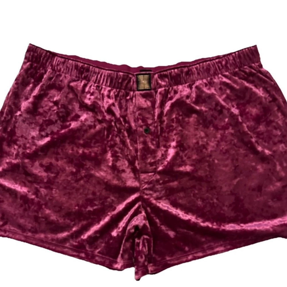 Savage X Fenty Whiskey Room Velvet Boxers Purple Heat-L/XL Sleepwear Loungewear